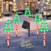 5Packs Christmas Outdoor Pathway Light With 8 Modes IP44 Waterproof Xmas Decoration Stake Light Tree Candy Light For Garden Lawn Porch Yard Driveway