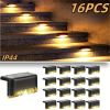 Led Solar Deck Lights 32 Pack Waterproof and Wide Use for Outdoor Stairs Step Fence Railing Yard and Patio Auto On/Off Easy Installation(Warm White)