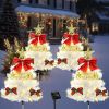 4 Pack Christmas Tree Solar Pathway Lights Outdoor Decorations