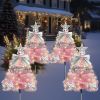 4 Pack Christmas Tree Solar Pathway Lights Outdoor Decorations