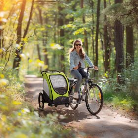 Child Bike Trailer 3 In1 | Foldable Baby Trailer Transport Carrier | Shock Absorber System Rubber Tires Adjustable Handlebar (Color: General)