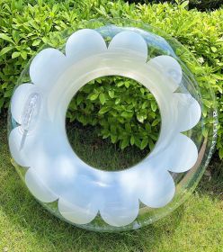 Thickened swimming ring, olive inflatable baby armpit ring, striped cherry floating ring, Danish retro swimming ring (Color: White)