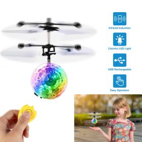 RC Flying Balls Electric Infrared Induction Drone Helicopter Ball LED Light Kids Flying Toy (Color: As Shown)