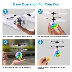 RC Flying Balls Electric Infrared Induction Drone Helicopter Ball LED Light Kids Flying Toy (Color: AS  PIC)