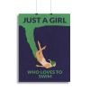 Just a Girl Who Loves To Swim Canvas Print or Poster