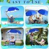 2 Pcs Automatic Chair Umbrella with Universal Clamp 44" UPF 50+ Portable Clamp on Beach Chair Adjustable Wheelchair Umbrella for Outdoor Patio Parasol