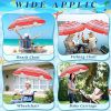 2 Pcs Automatic Chair Umbrella with Universal Clamp 44" UPF 50+ Portable Clamp on Beach Chair Adjustable Wheelchair Umbrella for Outdoor Patio Parasol