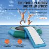 Inflatable Water Bouncer, 10ft Recreational Water Trampoline, Portable Bounce Swim Platform with Slide, 3-Step Ladder & Electric Air Pump