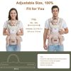 Baby Carrier with Hip Seat, 6-in-1 Baby Carrier Newborn to Toddler, Forward-Facing Carry for Active Babies, Adjustable Detachable Infant Carrier