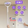 3 In 1 Electric Bug Zapper Racket 90ºRotating Bug Zapper Wand Indoor Outdoor Handheld Mosquito Swatter with Telescopic Extension Wand