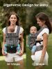 Baby Carrier Newborn to Toddler, Lightweight Ergonomic 7-44 lbs Newborn Carrier with Head Support