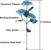 4-piece set of outdoor solar courtyard lights - larger and more realistic embroidered ball flower lights