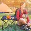 1Pc/2Pcs Options -- Foldable Camping Table Portable Picnic Table Lightweight Travel Desk with 2 Cup Holders Carrying Bag
