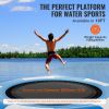 Inflatable Water Bouncer, 10ft Recreational Water Trampoline, Portable Bounce Swim Platform with 3-Step Ladder & Electric Air Pump