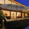 15 Feet Double-Sided Patio Umbrella with 48 LED Lights