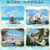 2 Pcs Automatic Chair Umbrella with Universal Clamp 44" UPF 50+ Portable Clamp on Beach Chair Adjustable Wheelchair Umbrella for Outdoor Patio Parasol