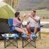 1Pc/2Pcs Options -- Foldable Camping Table Portable Picnic Table Lightweight Travel Desk with 2 Cup Holders Carrying Bag