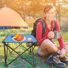 1Pc/2Pcs Options -- Foldable Camping Table Portable Picnic Table Lightweight Travel Desk with 2 Cup Holders Carrying Bag