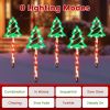 5Packs Christmas Outdoor Pathway Light With 8 Modes IP44 Waterproof Xmas Decoration Stake Light Tree Candy Light For Garden Lawn Porch Yard Driveway
