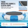 Inflatable Water Bouncer, 13ft Recreational Water Trampoline, Portable Bounce Swim Platform with 3-Step Ladder & Electric Air Pump