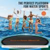 Inflatable Water Bouncer, 15ft Recreational Water Trampoline, Portable Bounce Swim Platform with 3-Step Ladder & Electric Air Pump