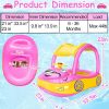 Inflatable Baby Pool Float with Canopy