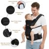 Baby Carrier with Hip Seat, 6-in-1 Baby Carrier Newborn to Toddler, Forward-Facing Carry for Active Babies, Adjustable Detachable Infant Carrier
