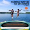 Inflatable Water Bouncer, 10ft Recreational Water Trampoline, Portable Bounce Swim Platform with 3-Step Ladder & Electric Air Pump