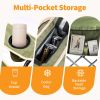 Oversized Camping Folding Chair, Heavy Duty Padded Chair with Cup Holder Storage and Cooler Bag, 5000 LBS Steel Frame, Portable for Outdoor