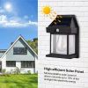 Solar-Powered Waterproof Outdoor Wall Light with Motion Sensor Tungsten Filament Garden Yard Decoration LED Lamp 3 Modes