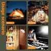 USB Solar Camping Light with Remote Control - Folding Rechargeable Lantern, 360°Lighting Waterproof Hanging Tent Lights Outdoor Light for Camping