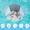 Baby Float with Canopy UPF50+ Sun Protection for Infant Newborn Toddler Inflatable Swimming Spring Swim Water Float 0-36 Months with Balance Ball Safe