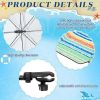 2 Pcs Automatic Chair Umbrella with Universal Clamp 44" UPF 50+ Portable Clamp on Beach Chair Adjustable Wheelchair Umbrella for Outdoor Patio Parasol