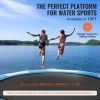 Inflatable Water Bouncer, 15ft Recreational Water Trampoline, Portable Bounce Swim Platform with 3-Step Ladder & Electric Air Pump