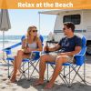 Oversized Camping Folding Chair, Heavy Duty Padded Chair with Cup Holder Storage and Cooler Bag, 5000 LBS Steel Frame, Portable for Outdoor