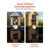 Automatic Chicken Coop Door, Solar & Battery Powered Chicken Door with LCD Display, Remote Control, Light Sensor & Timer, Anti-Pinch Security