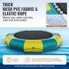 Inflatable Water Bouncer, 13ft Recreational Water Trampoline, Portable Bounce Swim Platform with 3-Step Ladder & Electric Air Pump