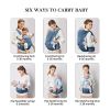Baby Carrier with Hip Seat, Baby Carrier Newborn to Toddler up to 44lbs, 6-in-1 Ways to Carry, All Seasons