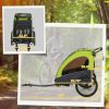 Child Bike Trailer 3 In1 | Foldable Baby Trailer Transport Carrier | Shock Absorber System Rubber Tires Adjustable Handlebar