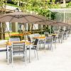 10 Feet Patio Umbrella with Crank and Solar LED Lights