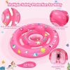 Baby Pool Float with Canopy, Inflatable Baby Swim Float with UPF50+ Sun Protection