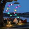 Outdoor Hanging Dragonfly Solar Wind Chimes, Color Changing LED Light, Waterproof Wind Chime for Patio Lawn Window Decoration