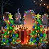 2-Pack 3.6FT Solar Christmas Tree Outdoor Christmas Decorations, 8 Modes Solar Xmas Tree Lights with 100 LED