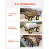 1200 Lbs Steel Garden Cart, Heavy Duty Pullable Garden Wagon Yard Cart, 2 in 1 Outdoor Metal Utility Wagon Yard Trailer with 13" All Terrain Tires