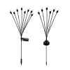 2pcs 8 LED Solar Powered Firefly Lights; Waterproof Warm Yellow Lights For Christmas Party Outdoor Garden Yard Pathway Decoration (28.7 * 14.5 Inch)
