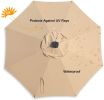 9 Ft Market Outdoor Aluminum Table Umbrella with Solar LED Led lights and Push Button Tilt