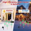 5Packs Christmas Outdoor Pathway Light With 8 Modes IP44 Waterproof Xmas Decoration Stake Light Tree Candy Light For Garden Lawn Porch Yard Driveway