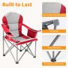 Oversized Camping Folding Chair, Heavy Duty Padded Chair with Cup Holder Storage and Cooler Bag, 5000 LBS Steel Frame, Portable for Outdoor