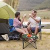 1Pc/2Pcs Options -- Foldable Camping Table Portable Picnic Table Lightweight Travel Desk with 2 Cup Holders Carrying Bag