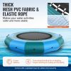 Inflatable Water Bouncer, 12ft Recreational Water Trampoline, Portable Bounce Swim Platform with 3-Step Ladder & Electric Air Pump